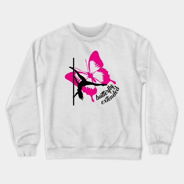 Pole Dance Butterfly Extended Crewneck Sweatshirt by milemile